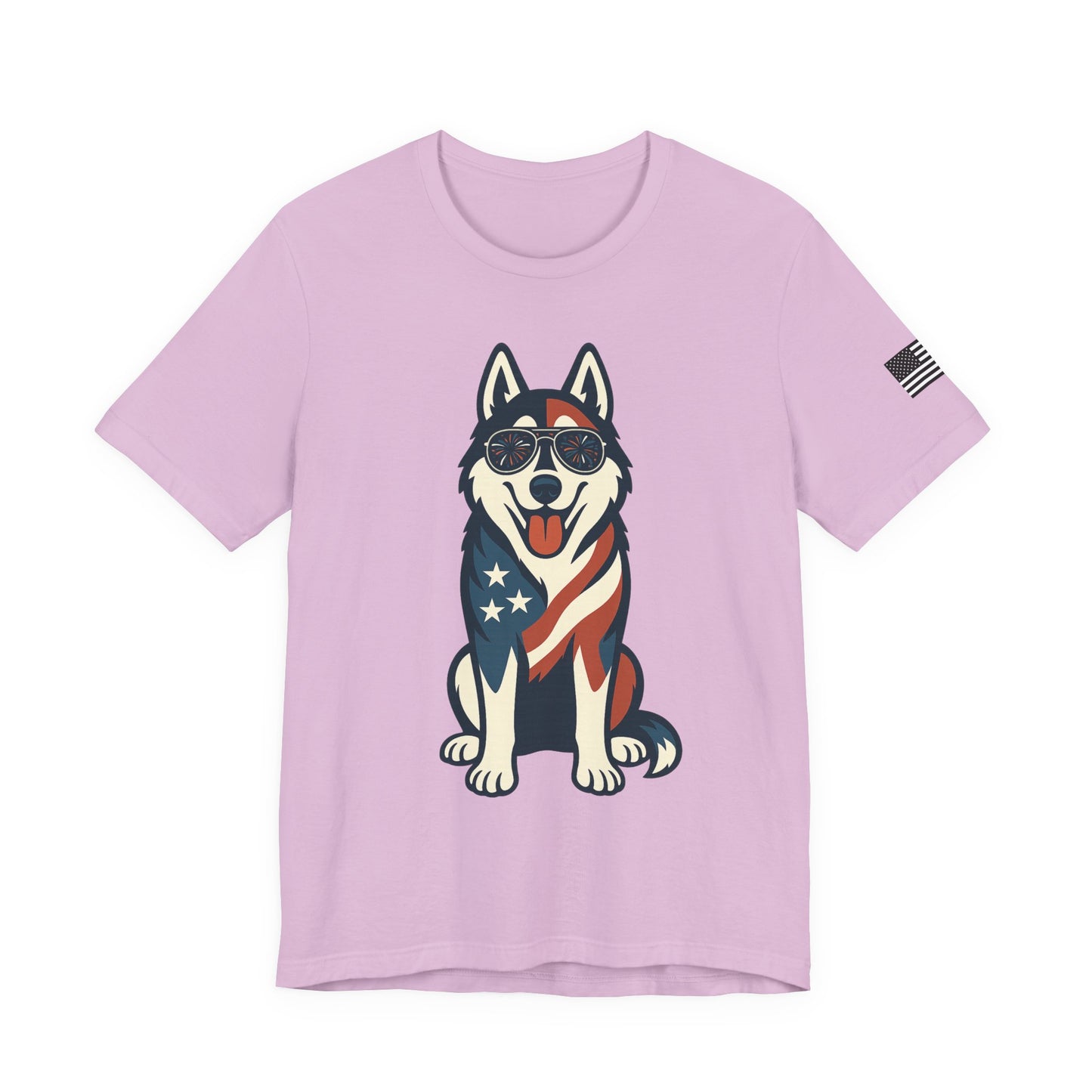 Patriotic Siberian Husky Dog Tee, Unisex T-Shirt, Independence Day Gift