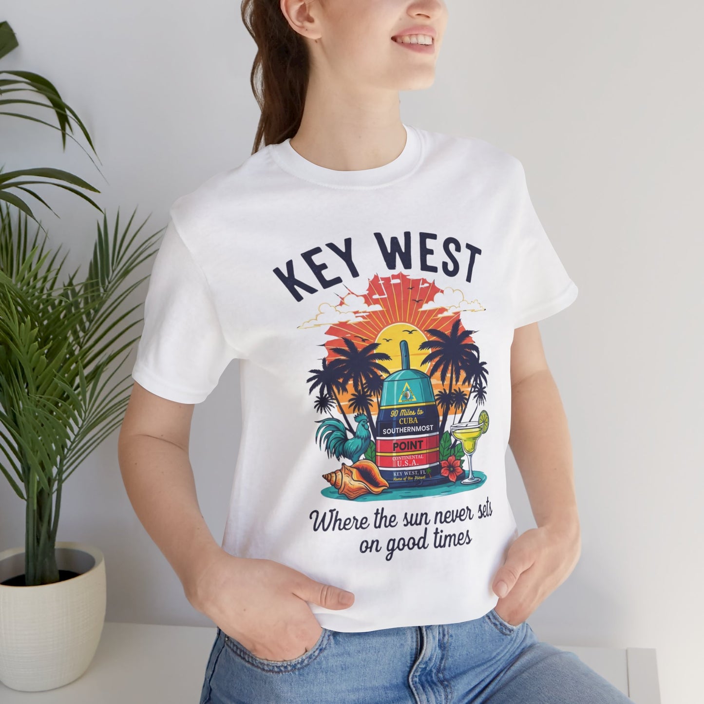 FLORIDA KEYS COLLECTION Key West Sunset Tee, Unisex Jersey T-Shirt, Beach Vibes Shirt