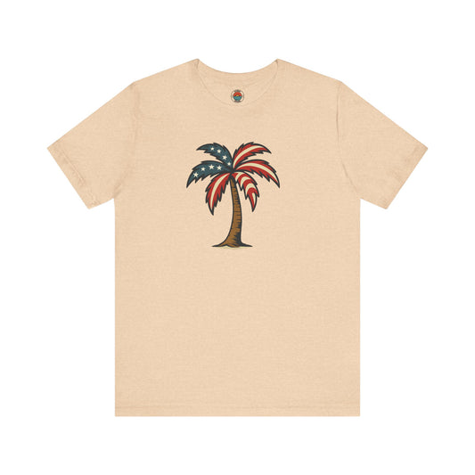 Patriotic Palm Tree Tee, Summer Shirt, Unisex Graphic Tee