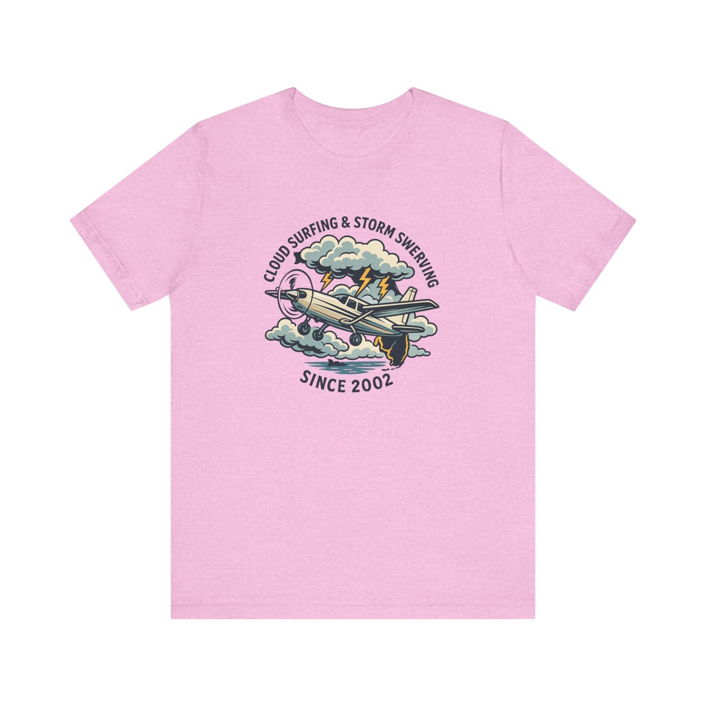 Cloud Surfing & Storm Chasing Tee, Unisex Short Sleeve Shirt, Airplane Graphic