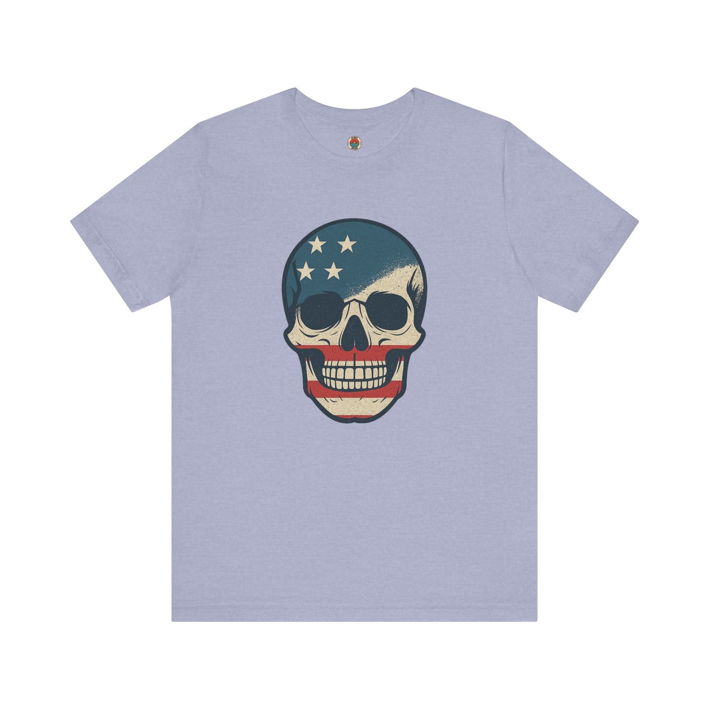 Patriotic Skull Tee, Unisex Graphic T-Shirt, Cool Skull Shirt, Festival Outfits