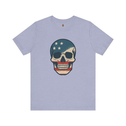 Patriotic Skull Tee, Unisex Graphic T-Shirt, Cool Skull Shirt, Festival Outfits