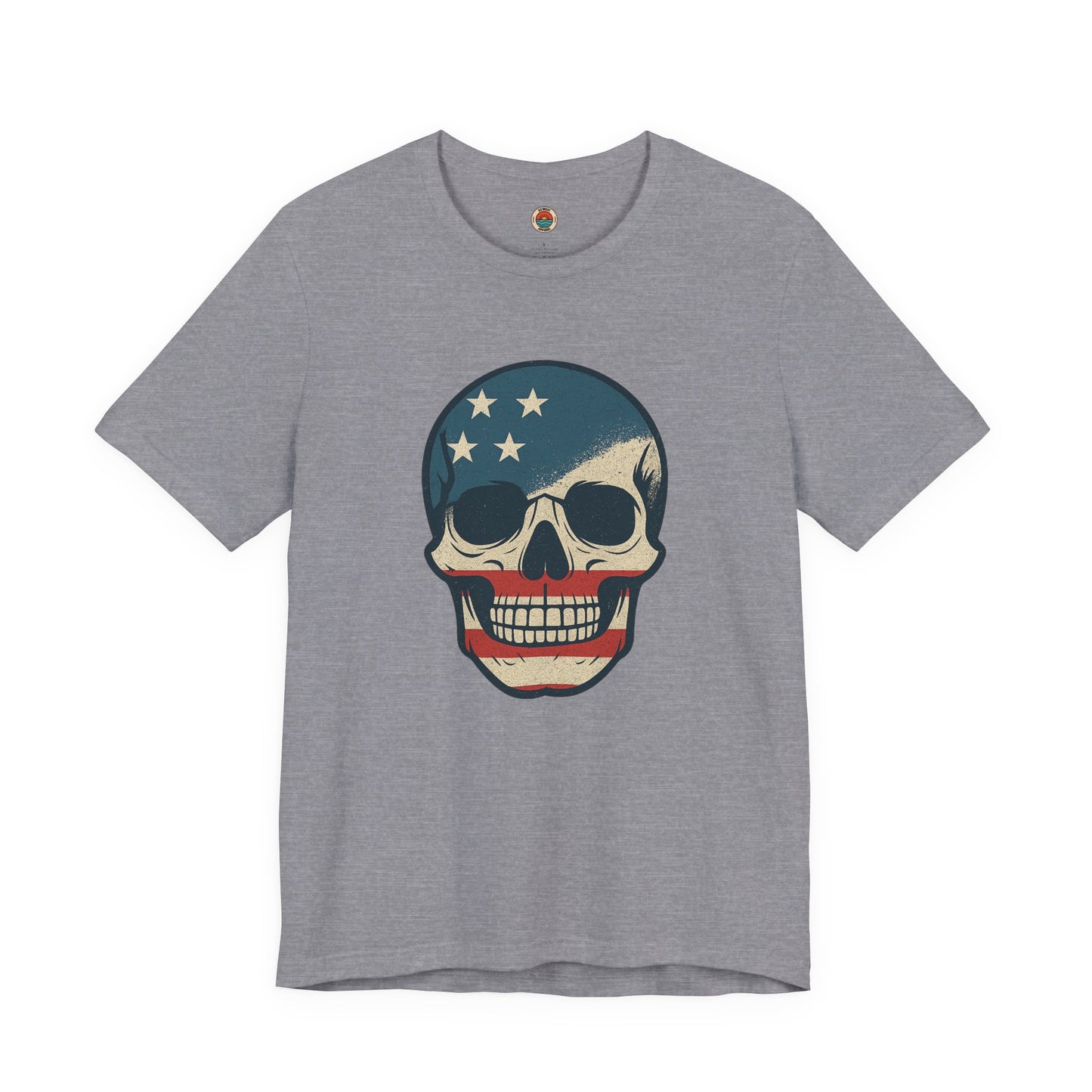 Patriotic Skull Tee, Unisex Graphic T-Shirt, Cool Skull Shirt, Festival Outfits