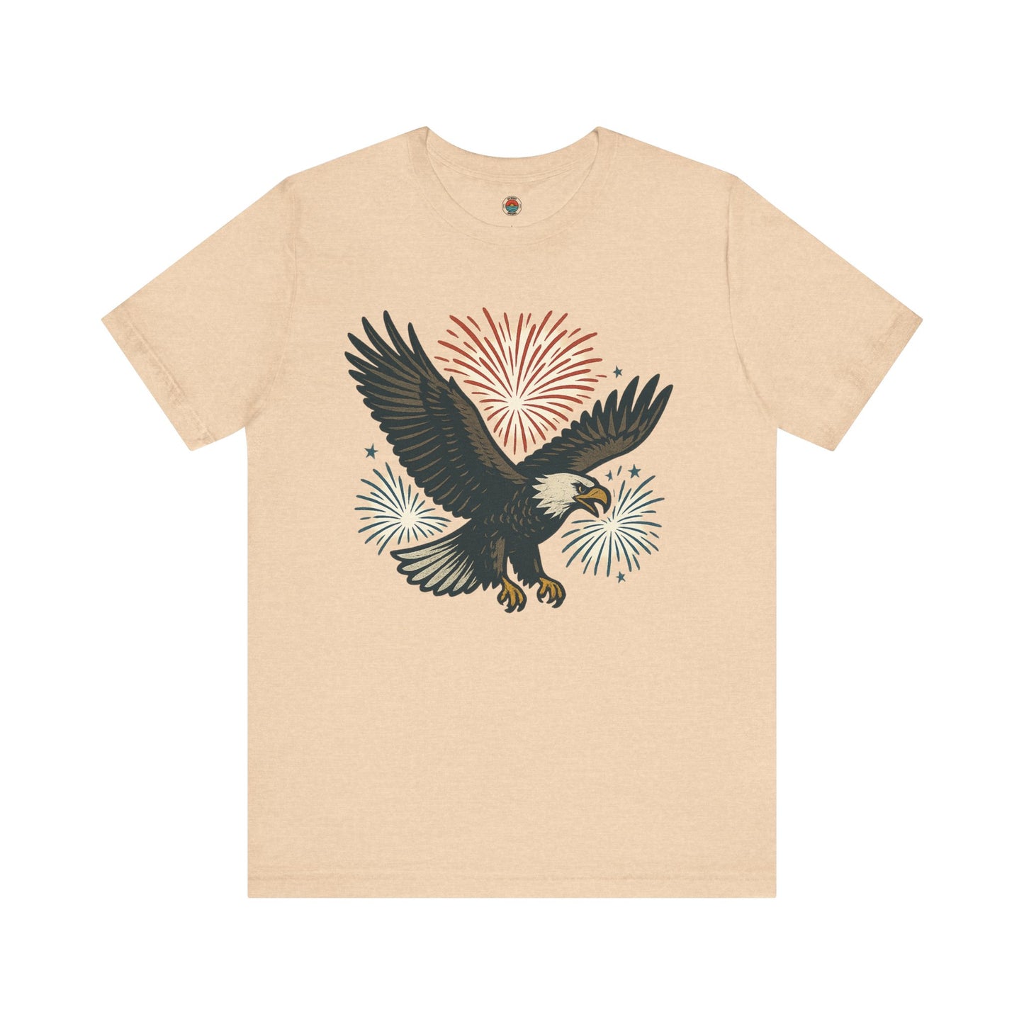 Eagle Fireworks Tee - Unisex Jersey Short Sleeve Shirt, Patriotic Apparel
