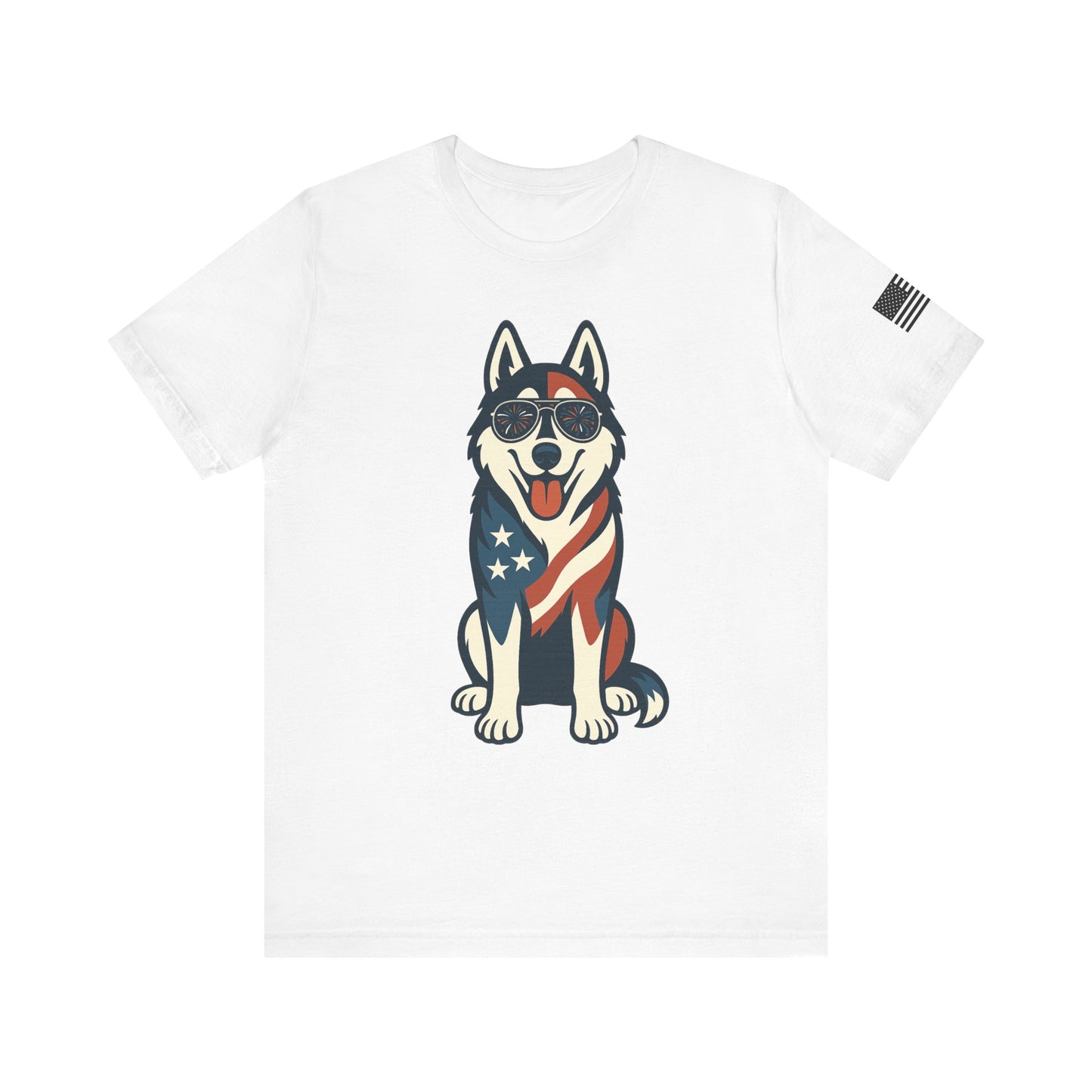 Patriotic Siberian Husky Dog Tee, Unisex T-Shirt, Independence Day Gift