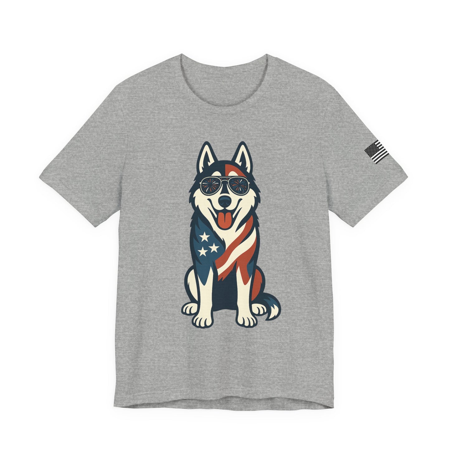 Patriotic Siberian Husky Dog Tee, Unisex T-Shirt, Independence Day Gift