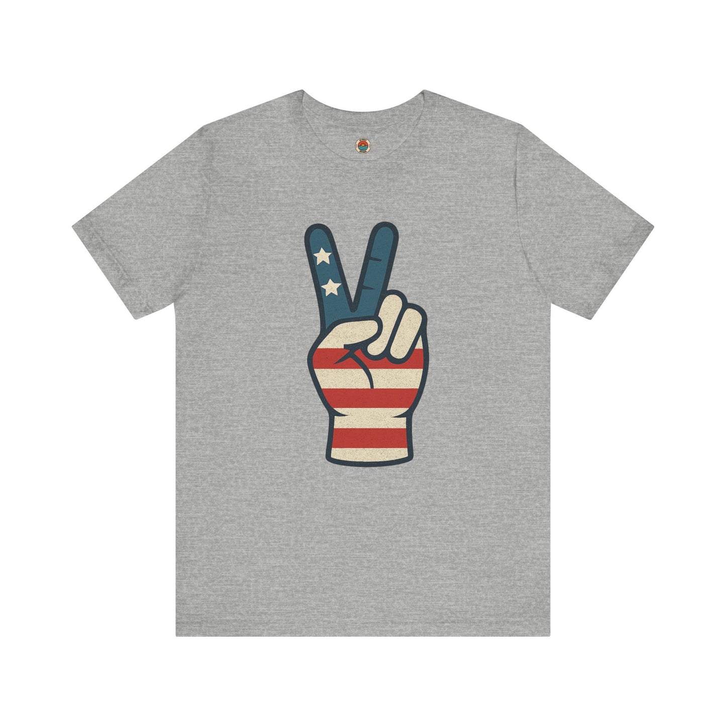Vintage Peace Sign American Flag Tee, Unisex Tee, Fourth of July Shirt