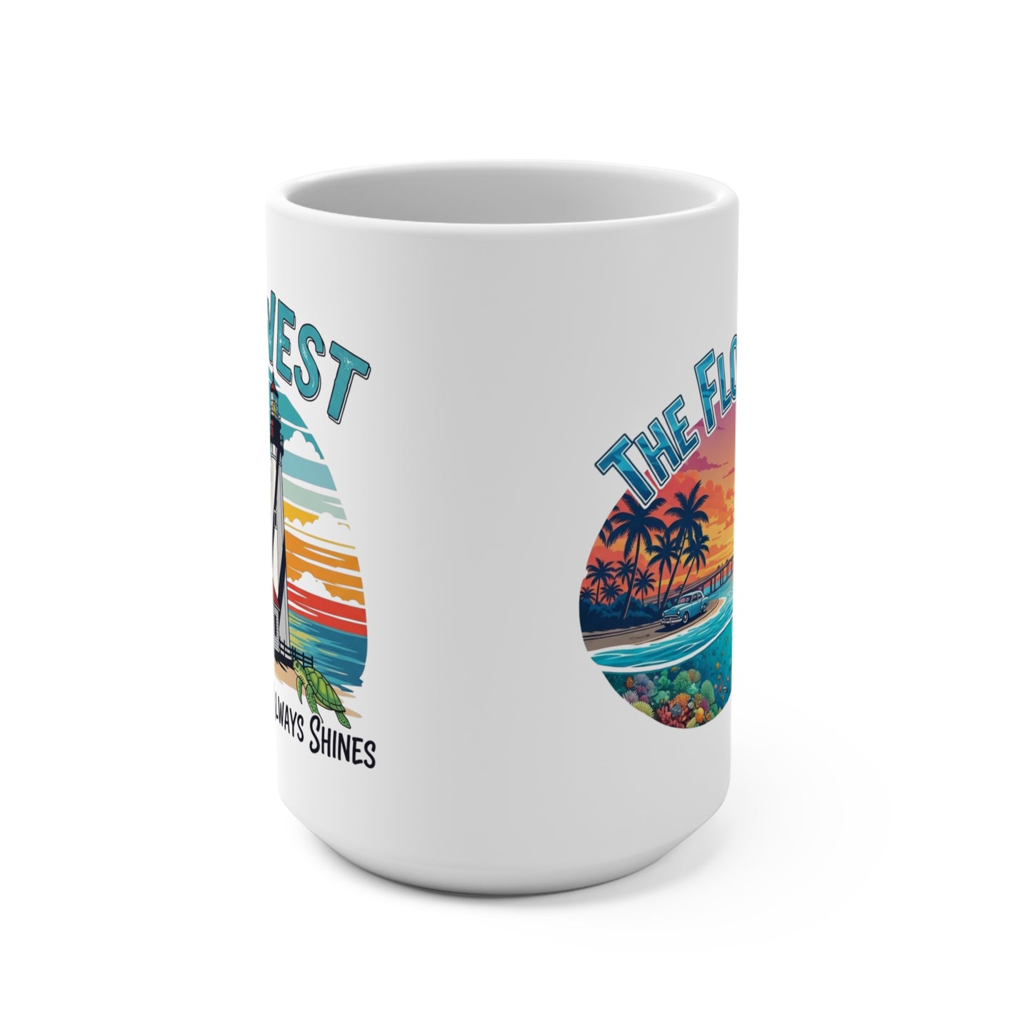 Key West Florida Keys Travel Mug, 15oz, Tropical Vacation Coffee Cup, Perfect Gift for Travelers