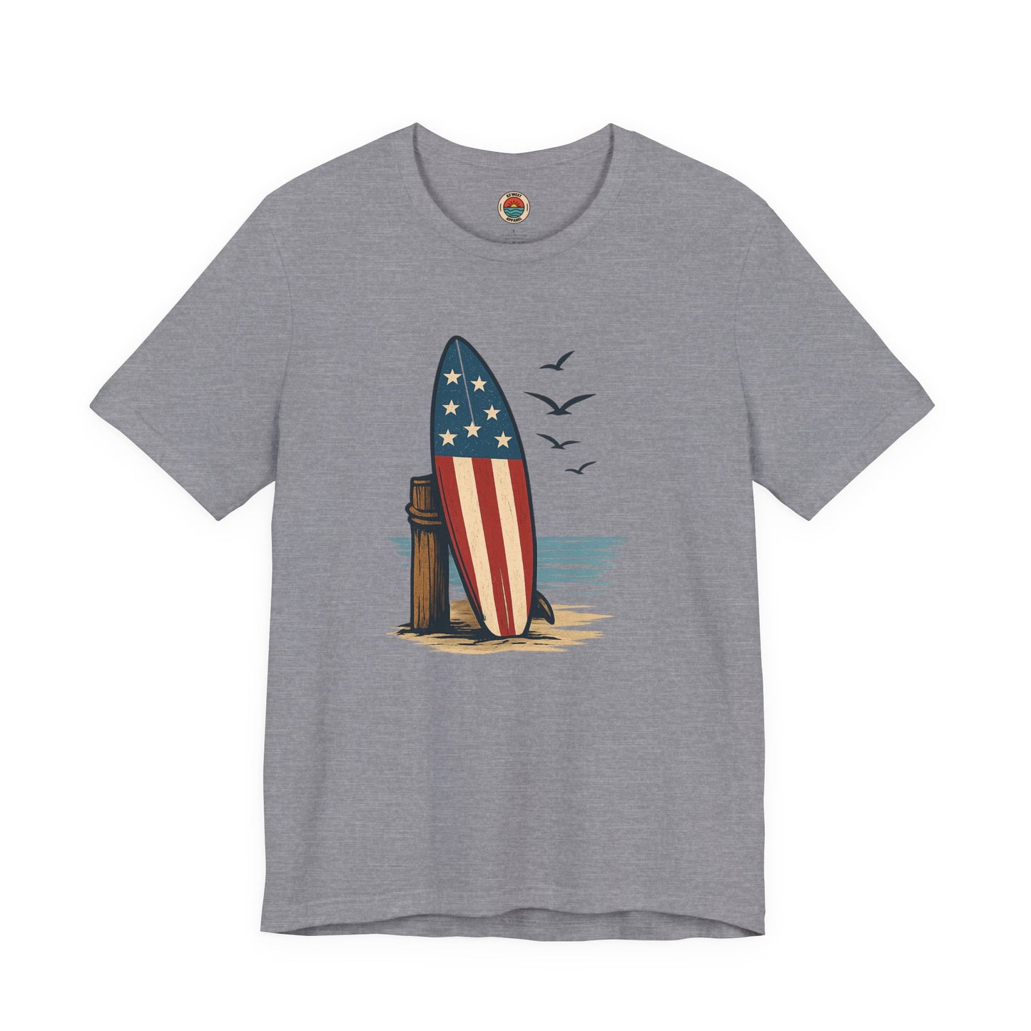 Patriotic Surfing T-Shirt | Unisex Tee for Summer