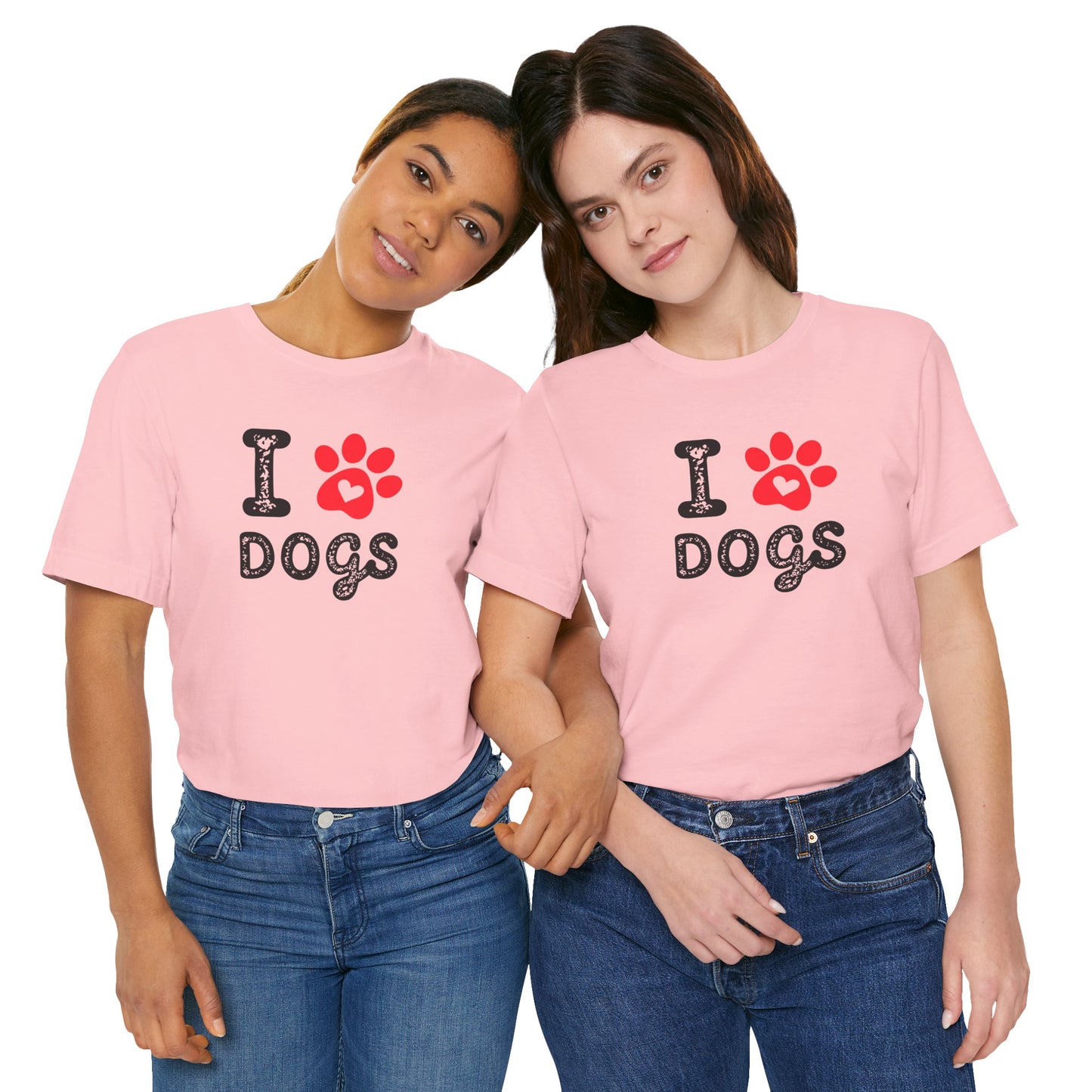 I Love Dogs Short Sleeve Tee, Dog Lover T-Shirt, Animal Lover Gift, Pet Parent Apparel