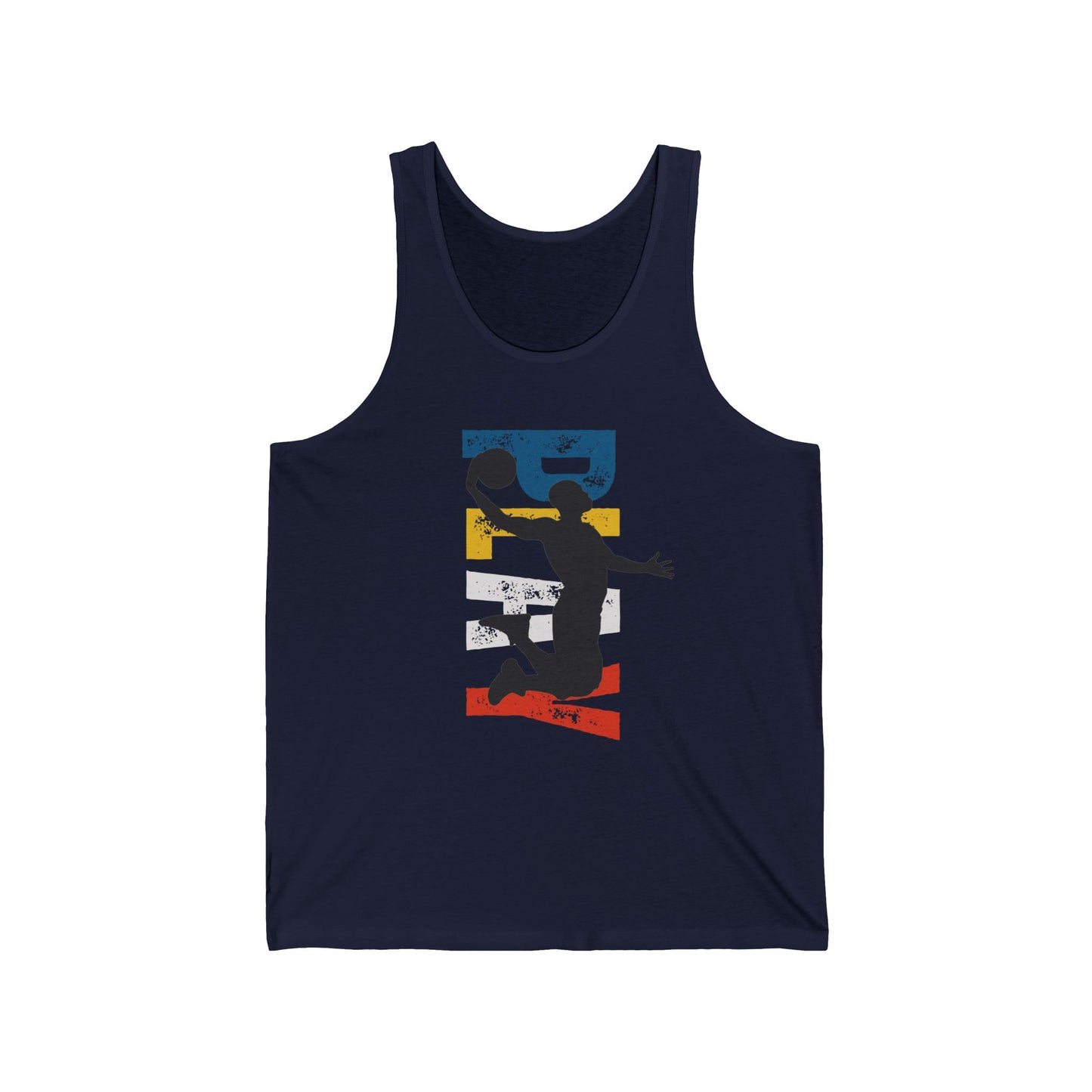 Dynamic Unisex Jersey Tank - Basketball Inspired Graphic Tee