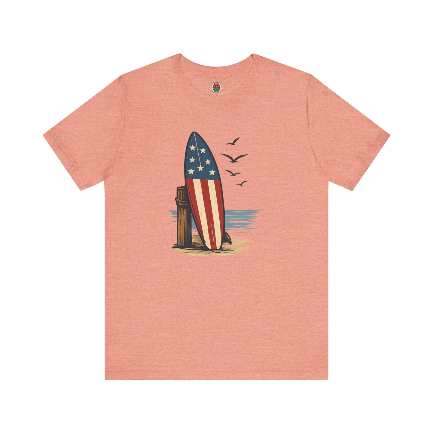 Patriotic Surfing T-Shirt | Unisex Tee for Summer