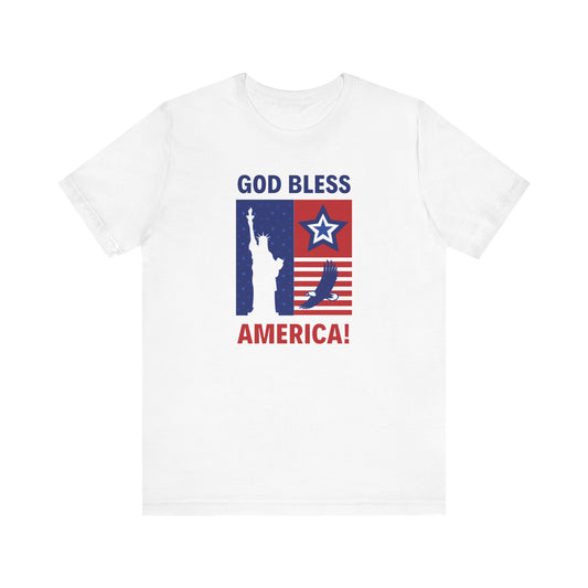Patriotic Unisex Jersey Tee - 'God Bless America!' Design