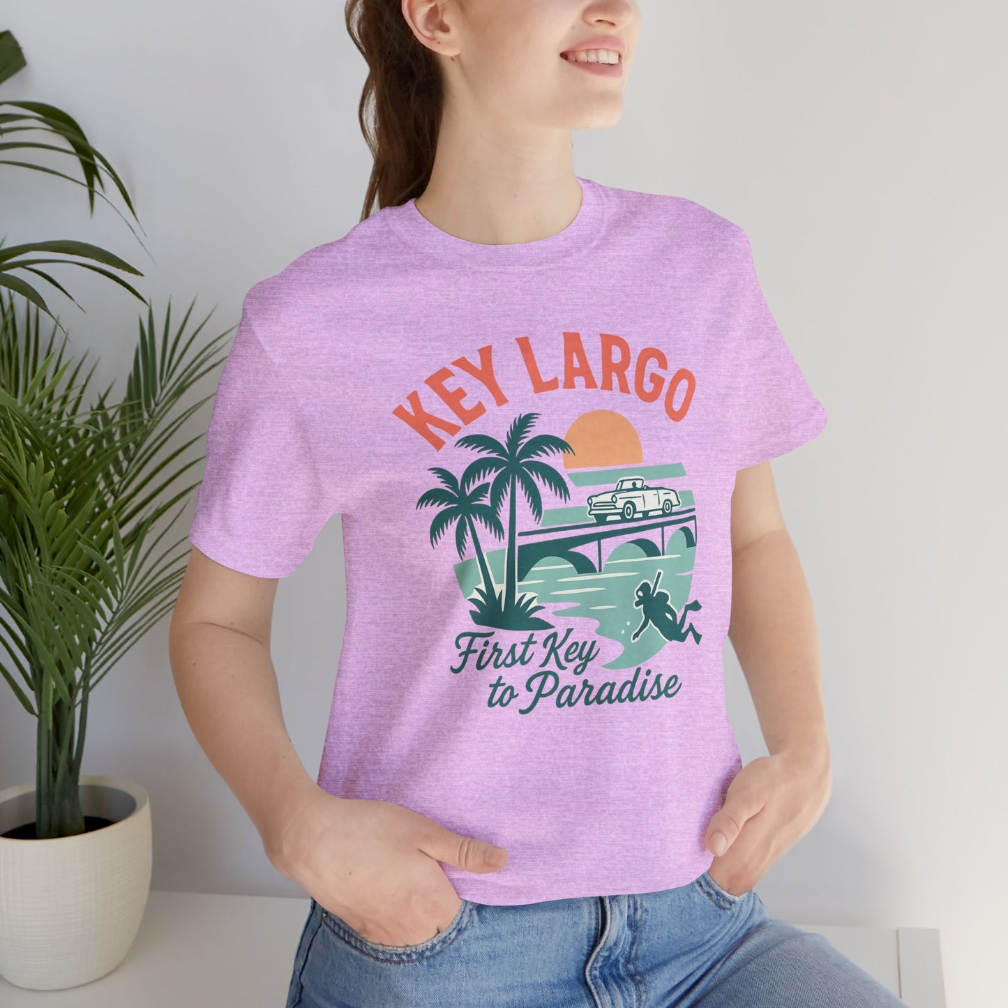 FLORIDA KEYS COLLECTION Key Largo Vintage Vibe Tee, Unisex Jersey Shirt