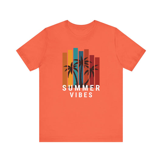 Summer Vibes Unisex Jersey Tee with Palm Design