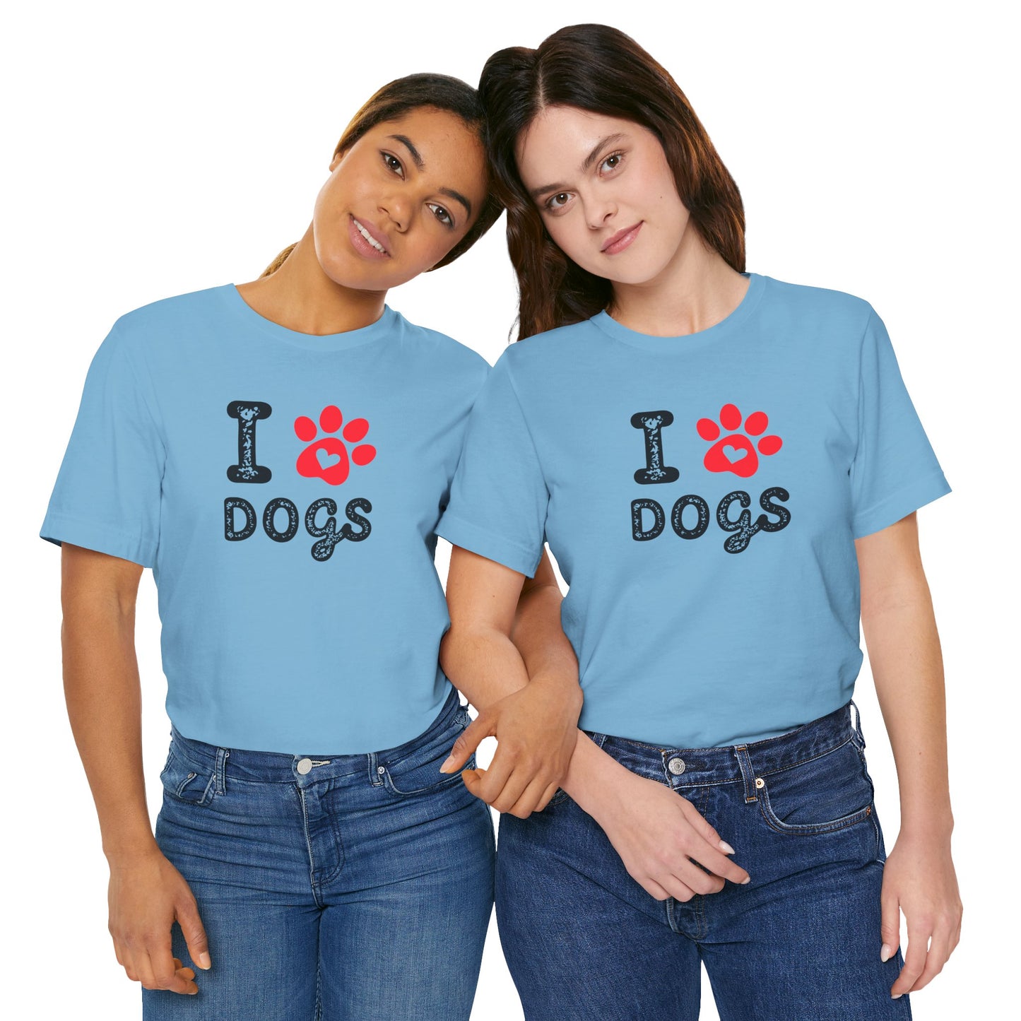I Love Dogs Short Sleeve Tee, Dog Lover T-Shirt, Animal Lover Gift, Pet Parent Apparel