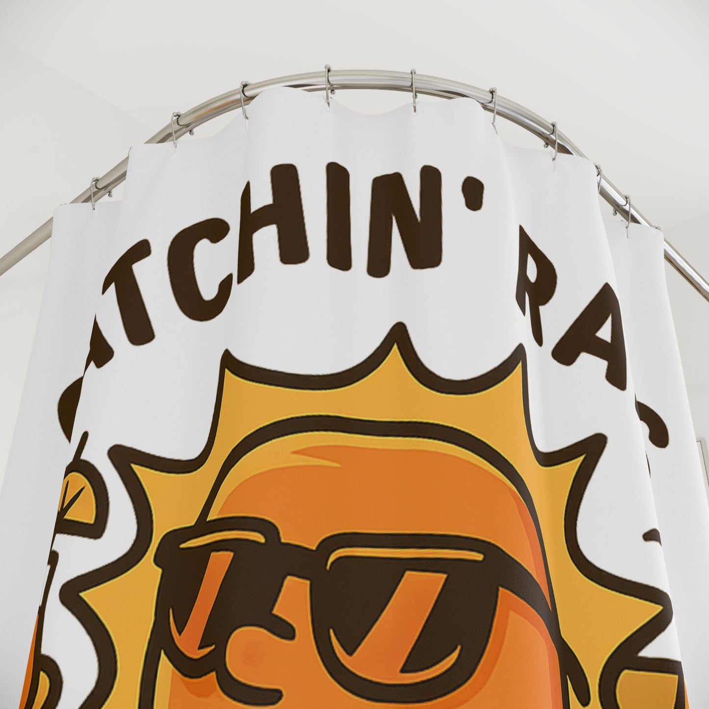 Catchin' Rays Shower Curtain - Bright Sun Fun, Beach Vibes, Bathroom Decor