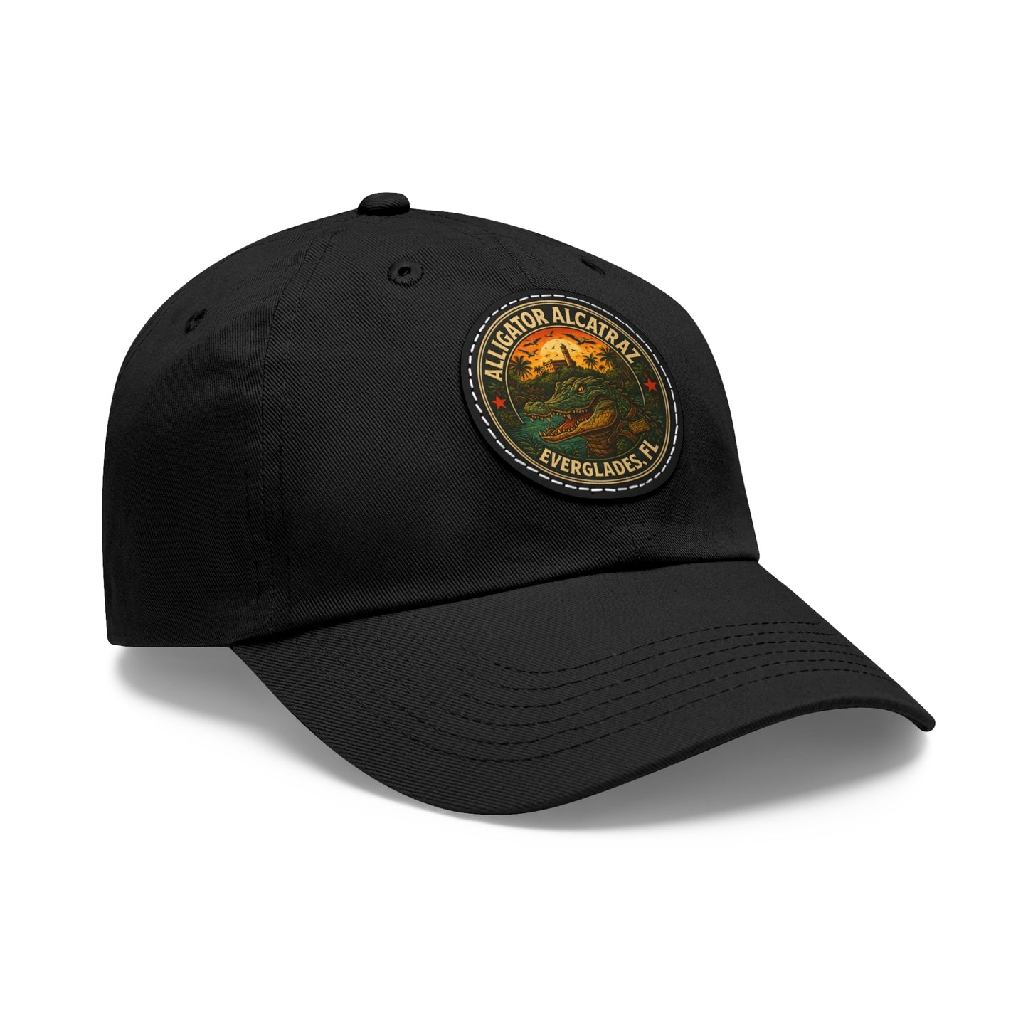 Vintage Alligator National Park Hat with Leather Patch, Outdoor Adventure Hat