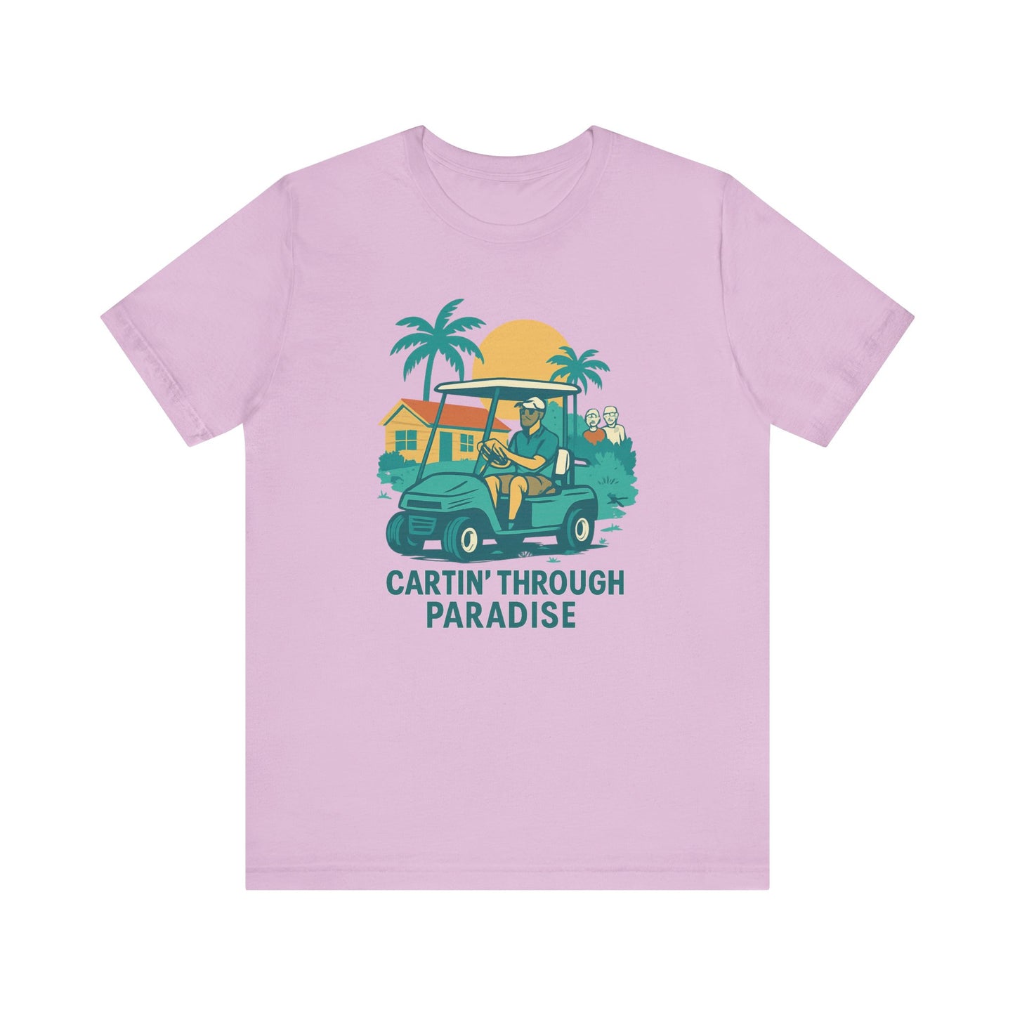 Unisex Golf Tee - 'Cartin' Through Paradise' - Fun Summer Vibe for Golf Lovers
