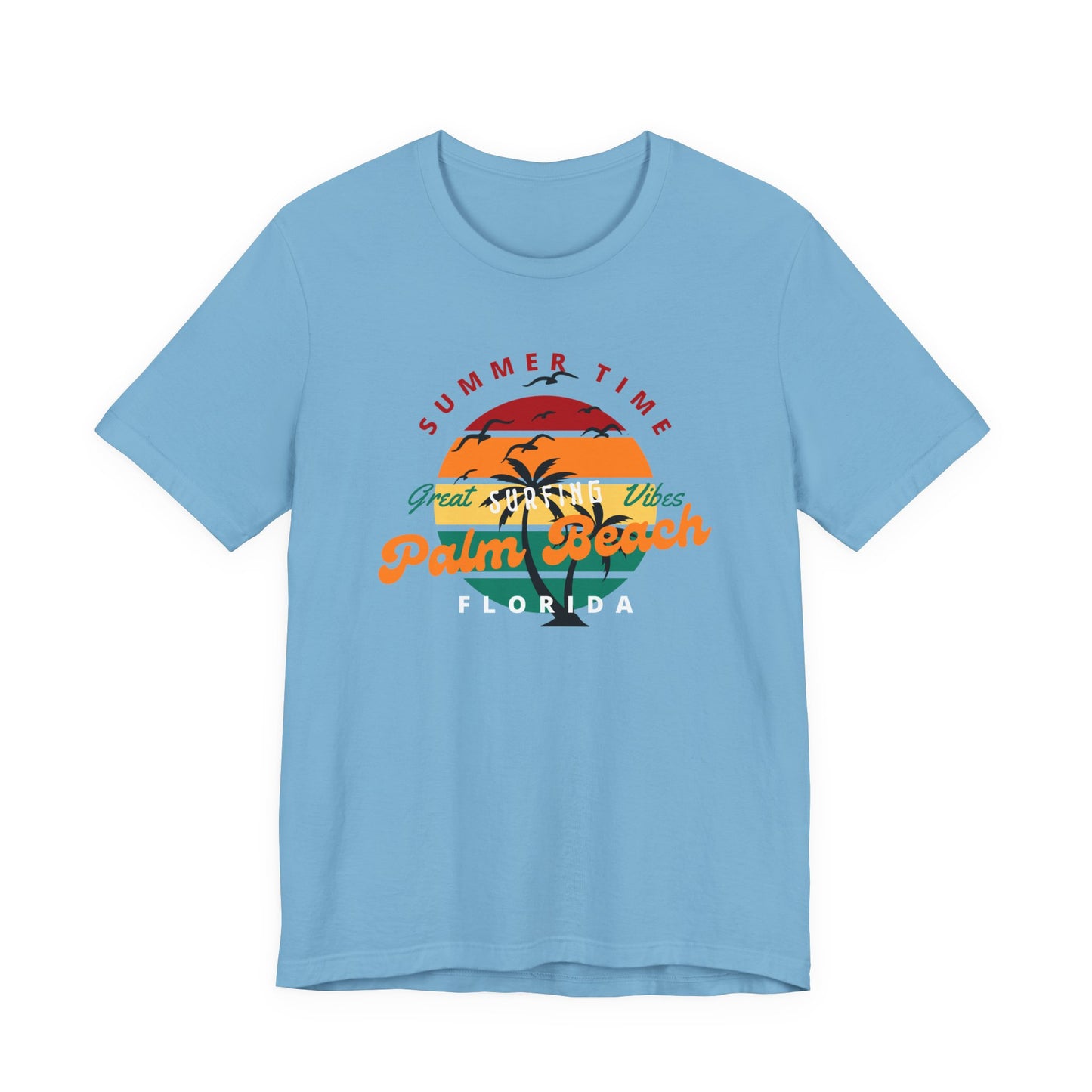 Summer Vibe Palm Beach Tee - Unisex Jersey Short Sleeve T-Shirt