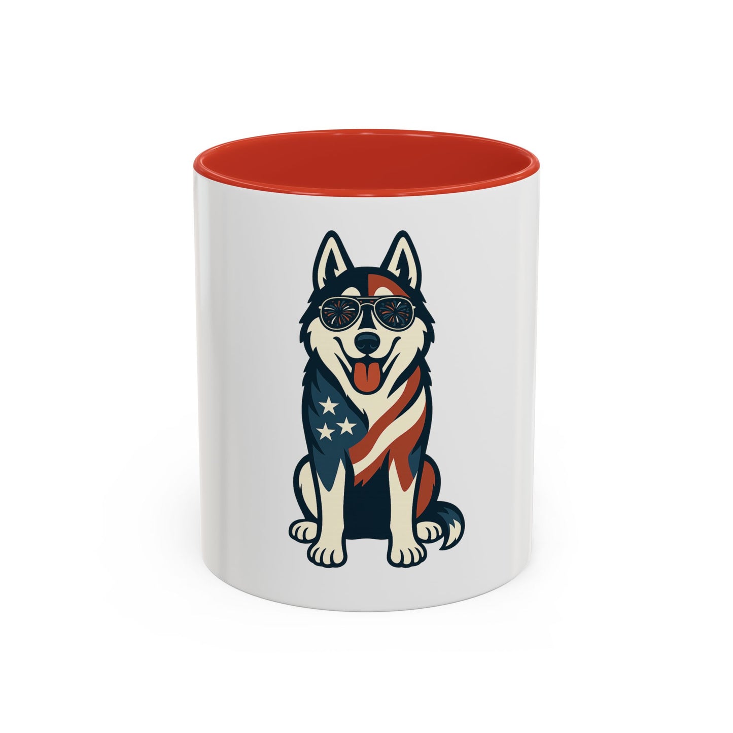 Patriotic Siberian Husky Dog Coffee Mug, Unique Pet Lover Gift