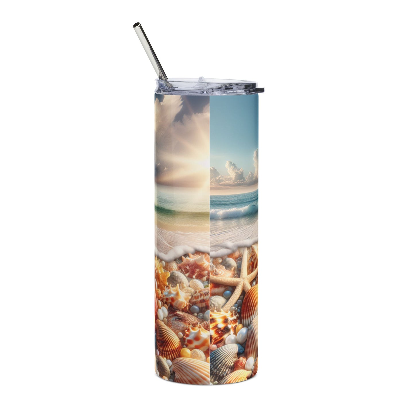Seaside Stainless Steel Tumbler, Ocean Waves Drinkware, Beach Lover Gift, Travel Cup, Summer Fun, Nautical Decor