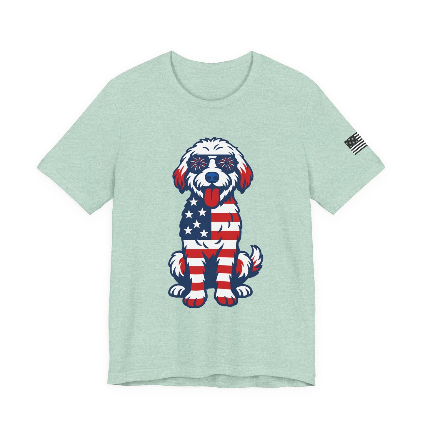 Patriotic Goldendoodle Dog Tee, Unisex T-Shirt, Americana Dog Shirt