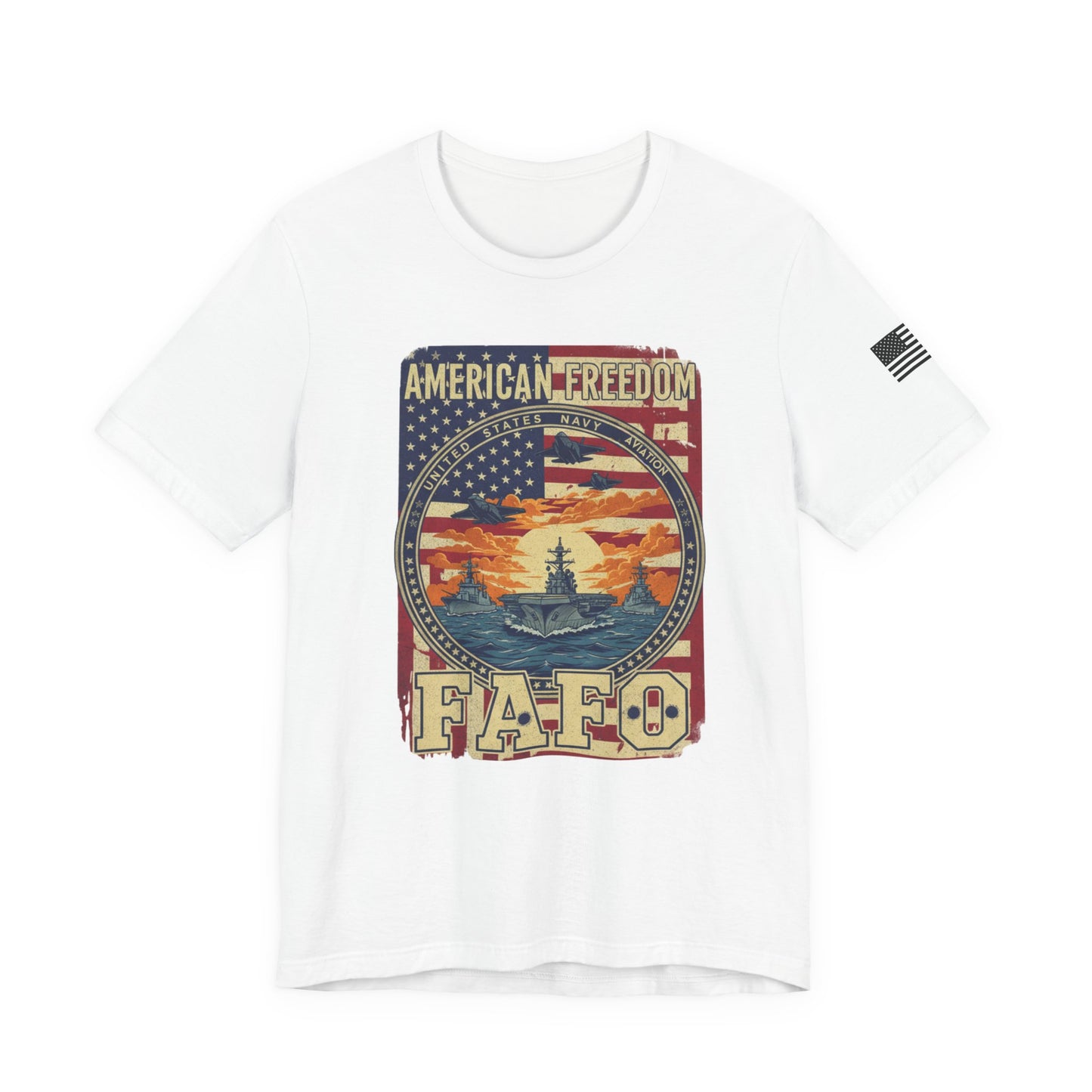 Patriotic Freedom Tee | Unisex Short Sleeve Shirt, American Flag Shirt, Casual Wear, Gift for Veterans