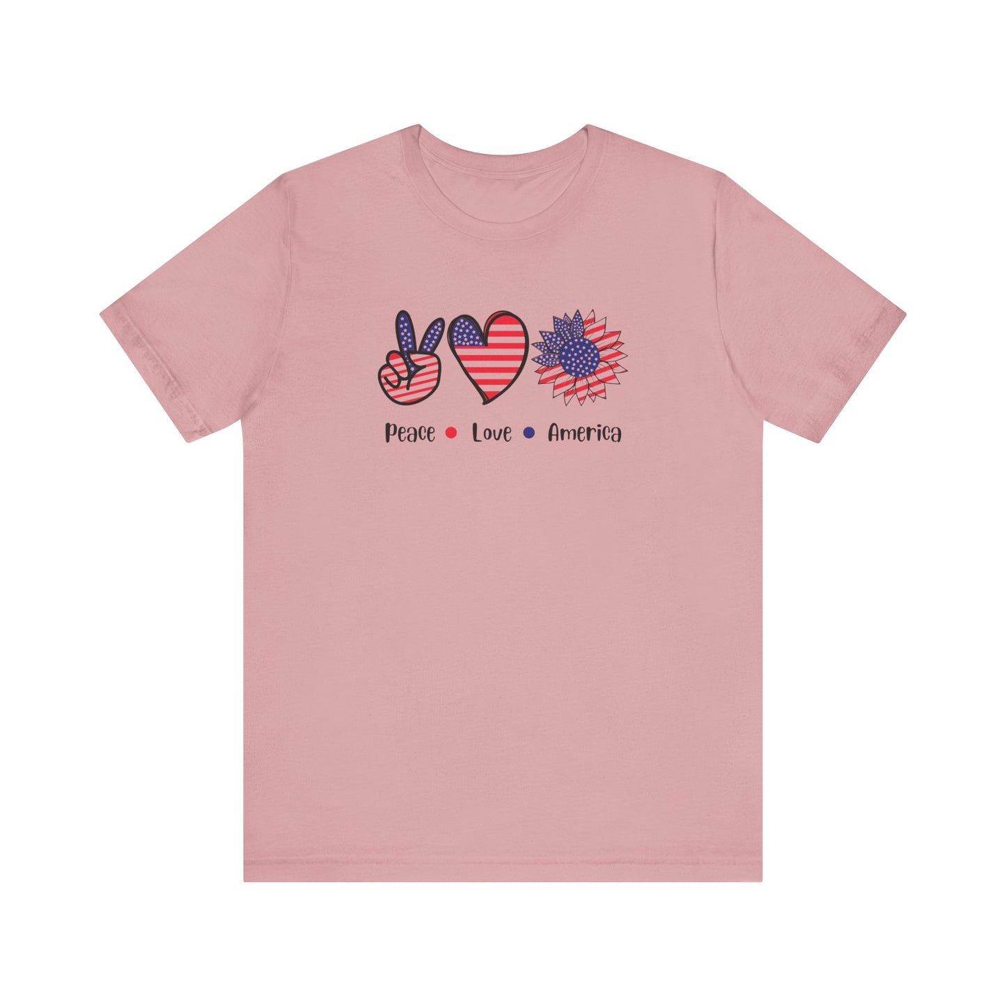 Peace Love America Unisex Short Sleeve Tee