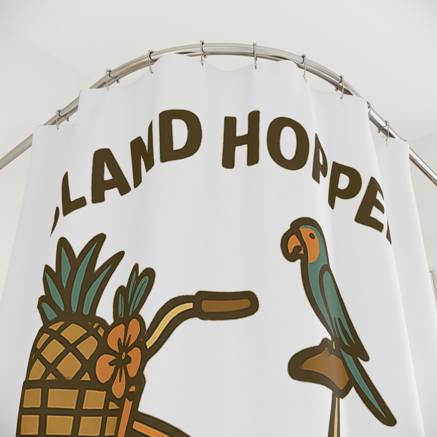 Tropical Island Hopper Shower Curtain, Beach Decor, Bathroom Refresh