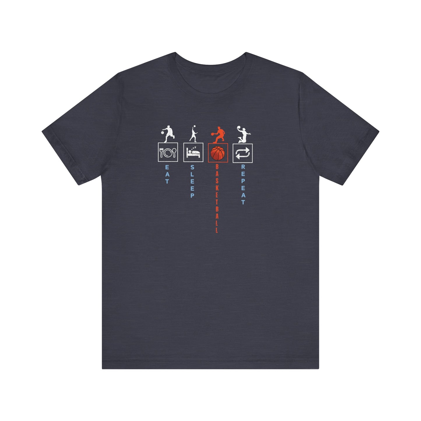 Basketball Lifestyle Tee - Eat Sleep Basketball Repeat Unisex Jersey S/S Tee