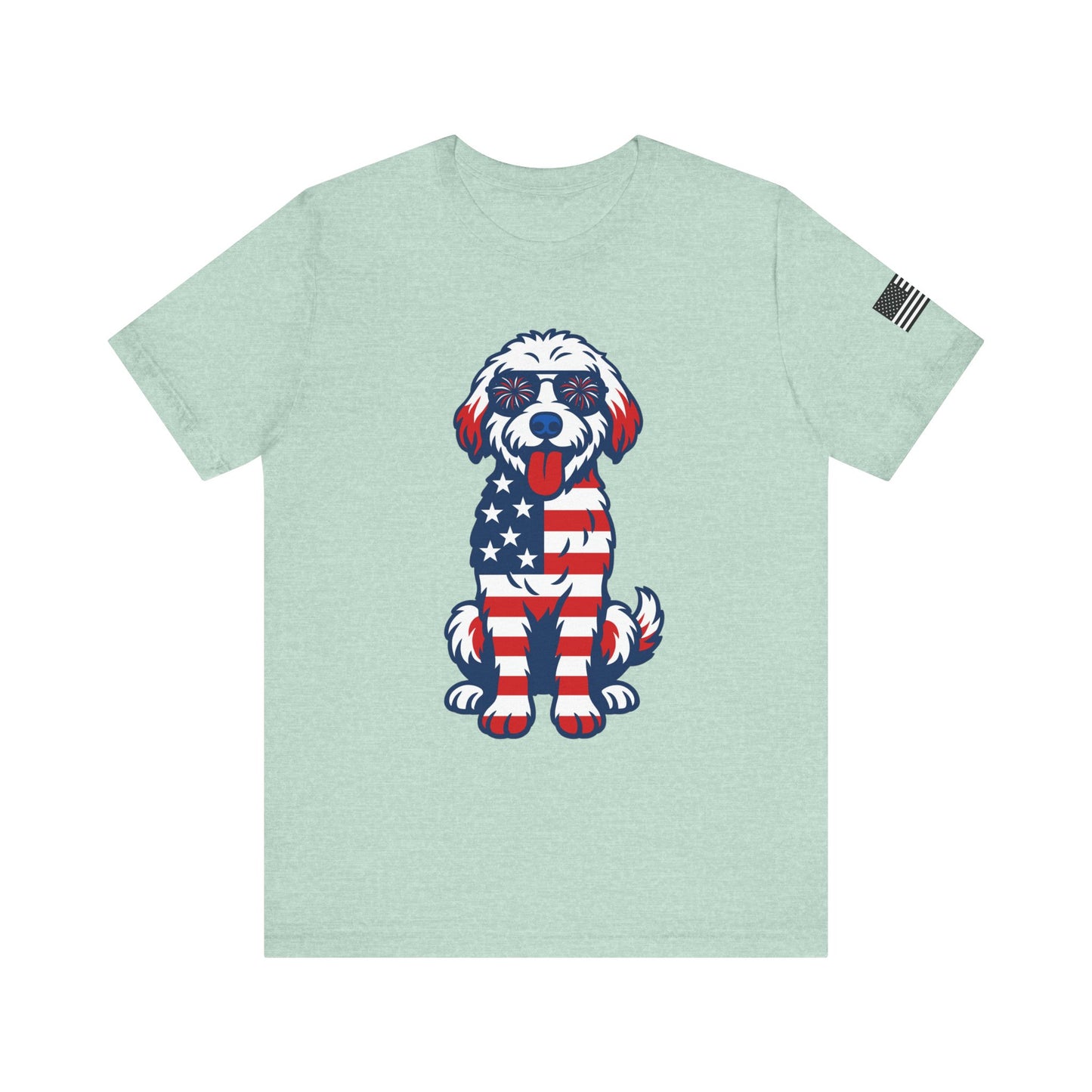 Patriotic Goldendoodle Dog Tee, Unisex T-Shirt, Americana Dog Shirt