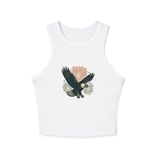 Eagle Wings Racer Tank Top, Women's Workout Shirt, Summer Beachwear, Casual Top