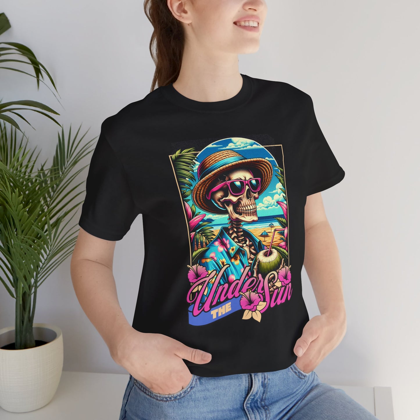 Under The Sun Graphic Tee, Fun Summer Shirt, Vacation Apparel, Skull Design Tee, Unique Gift for Beach Lovers