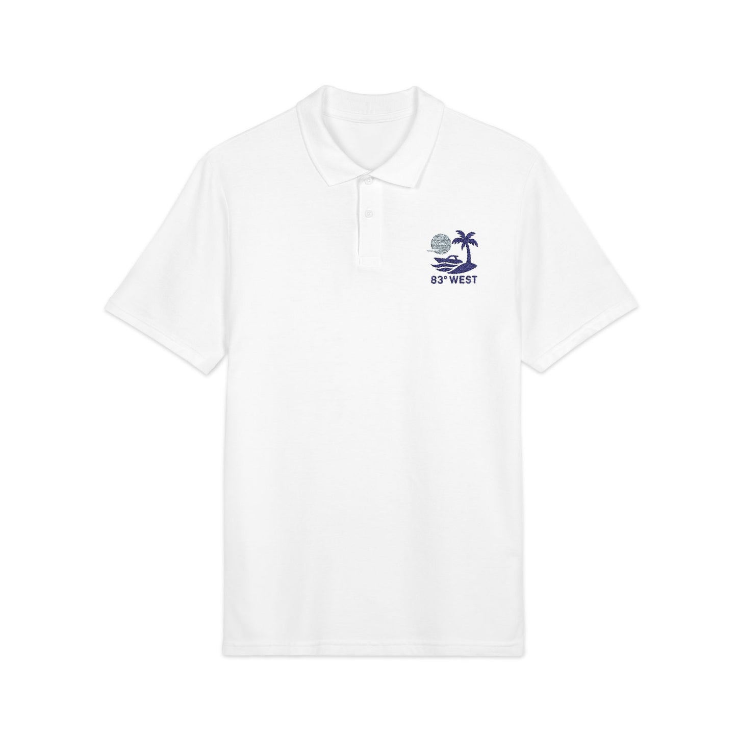 83° West Embroidered Unisex Pique Polo Shirt - Casual Summer Style