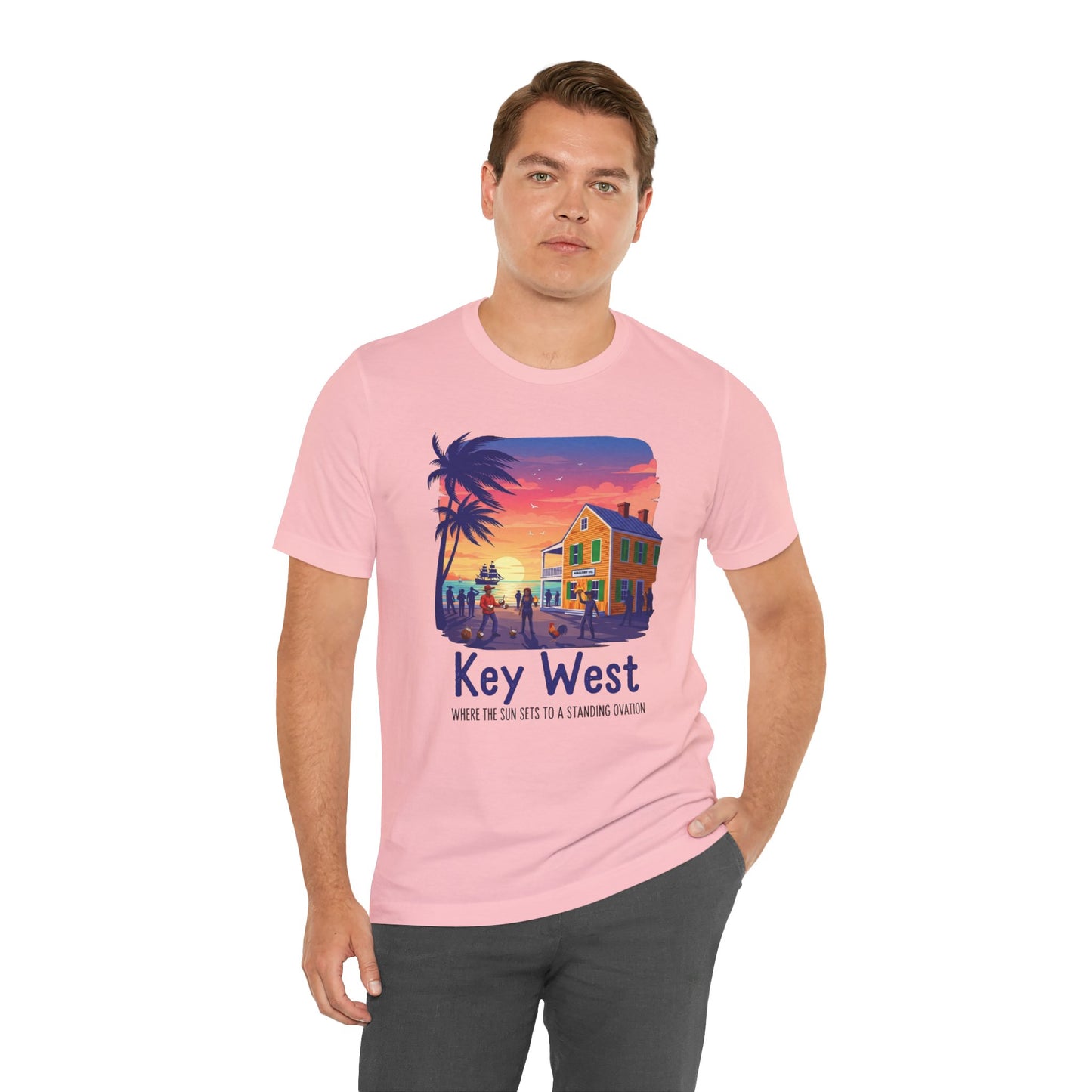FLORIDA KEYS COLLECTION Key West Sunset Tee - Unisex Jersey Short Sleeve T-Shirt, Beach Relaxation