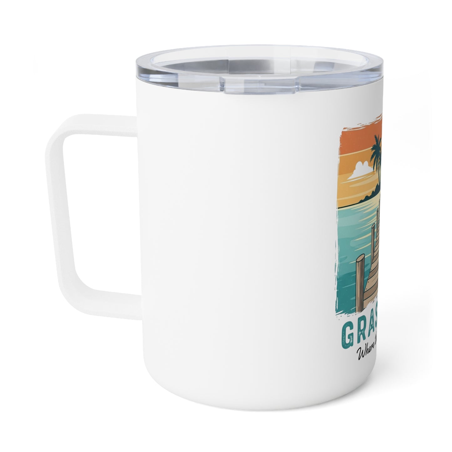 Grassy Key Insulated 10 ounce Coffee Travel Mug