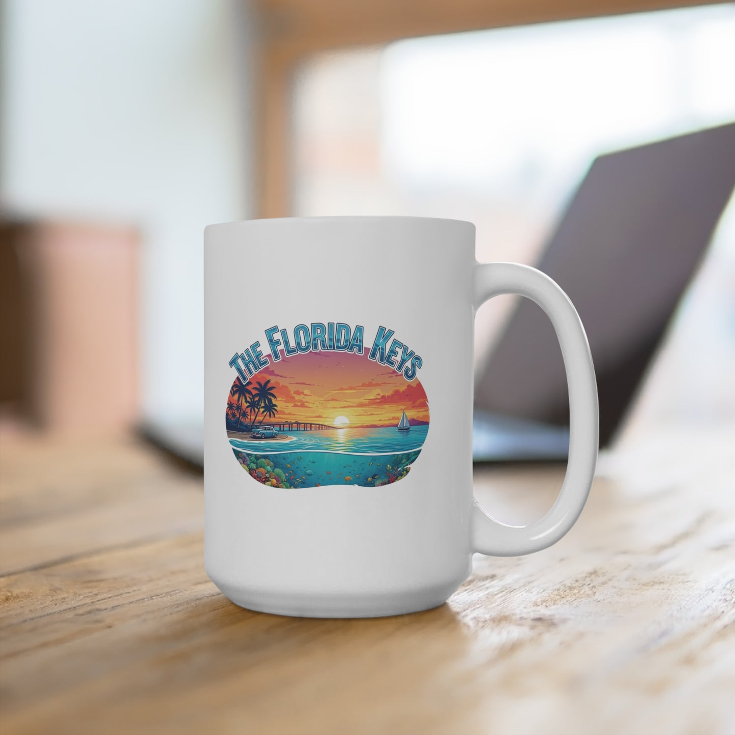 Islamorada Florida Keys Sunset Mug | 15oz Coffee Cup, Coastal Decor Gift, Beach Lover's Mug