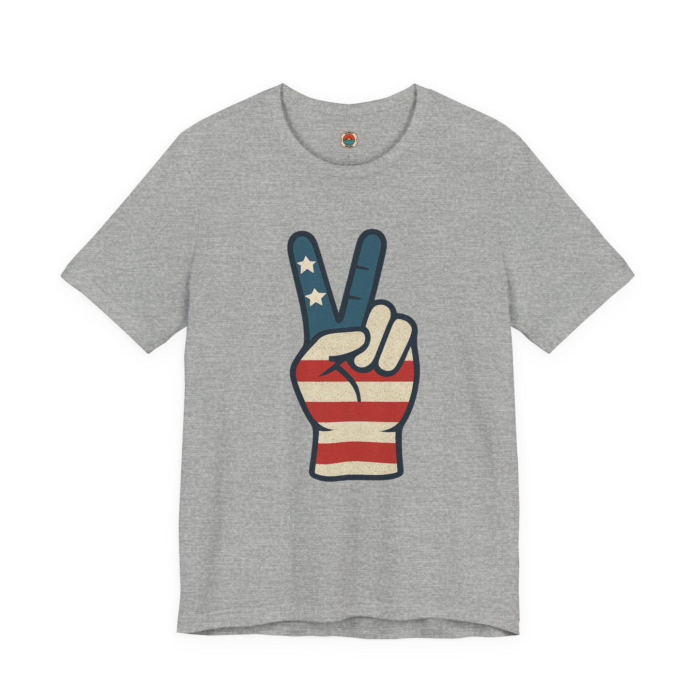 Vintage Peace Sign American Flag Tee, Unisex Tee, Fourth of July Shirt