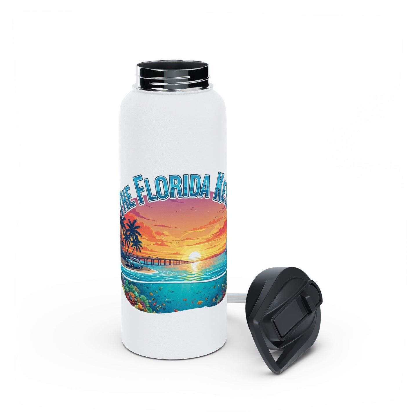 Florida Keys Water Bottle, Florida Vibes for Hydration, Eco-Friendly Travel Mug