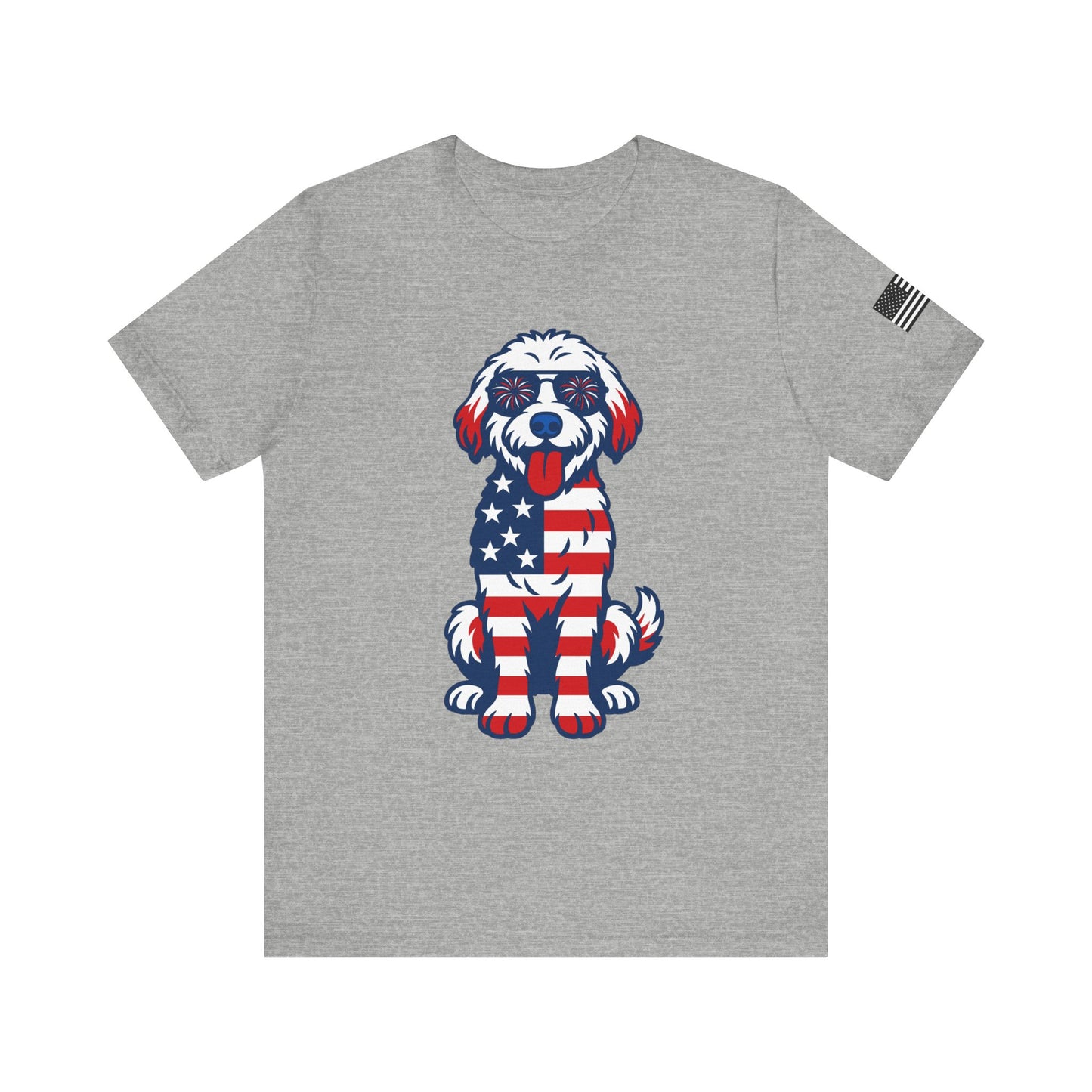 Patriotic Goldendoodle Dog Tee, Unisex T-Shirt, Americana Dog Shirt