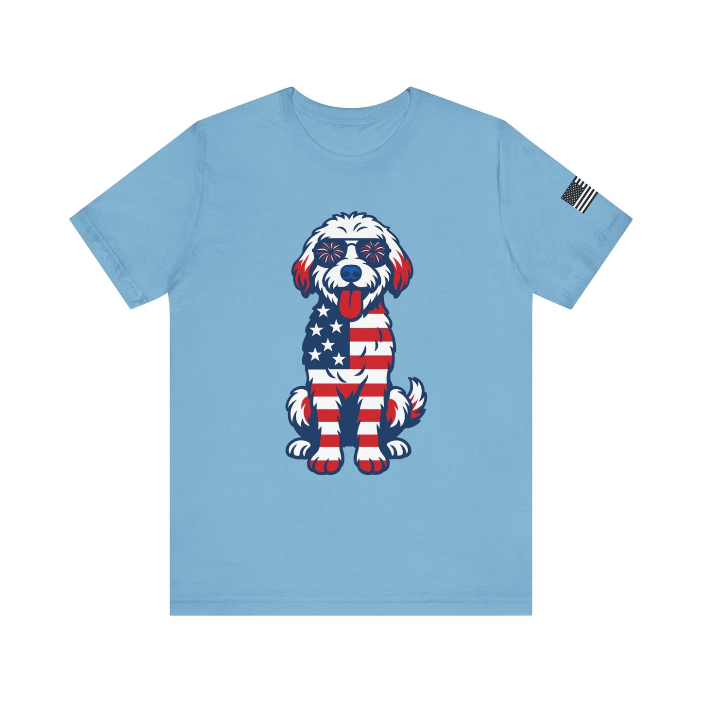 Patriotic Goldendoodle Dog Tee, Unisex T-Shirt, Americana Dog Shirt