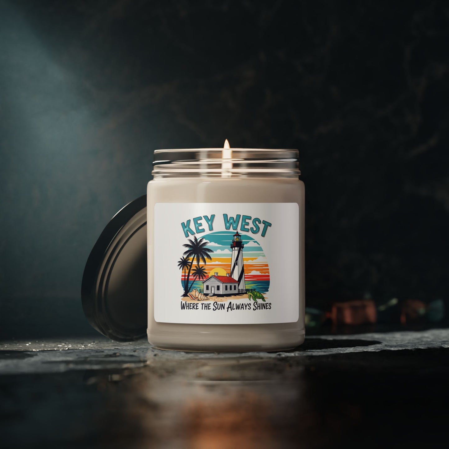 Key West Scented Soy Candle - Relaxing Home Decor, Beach Themed Gift, Aromatherapy Candle, Perfect for Parties