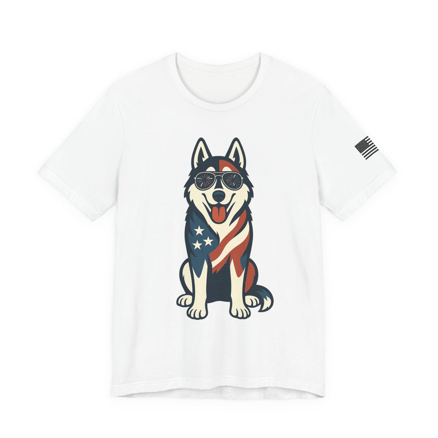 Patriotic Siberian Husky Dog Tee, Unisex T-Shirt, Independence Day Gift