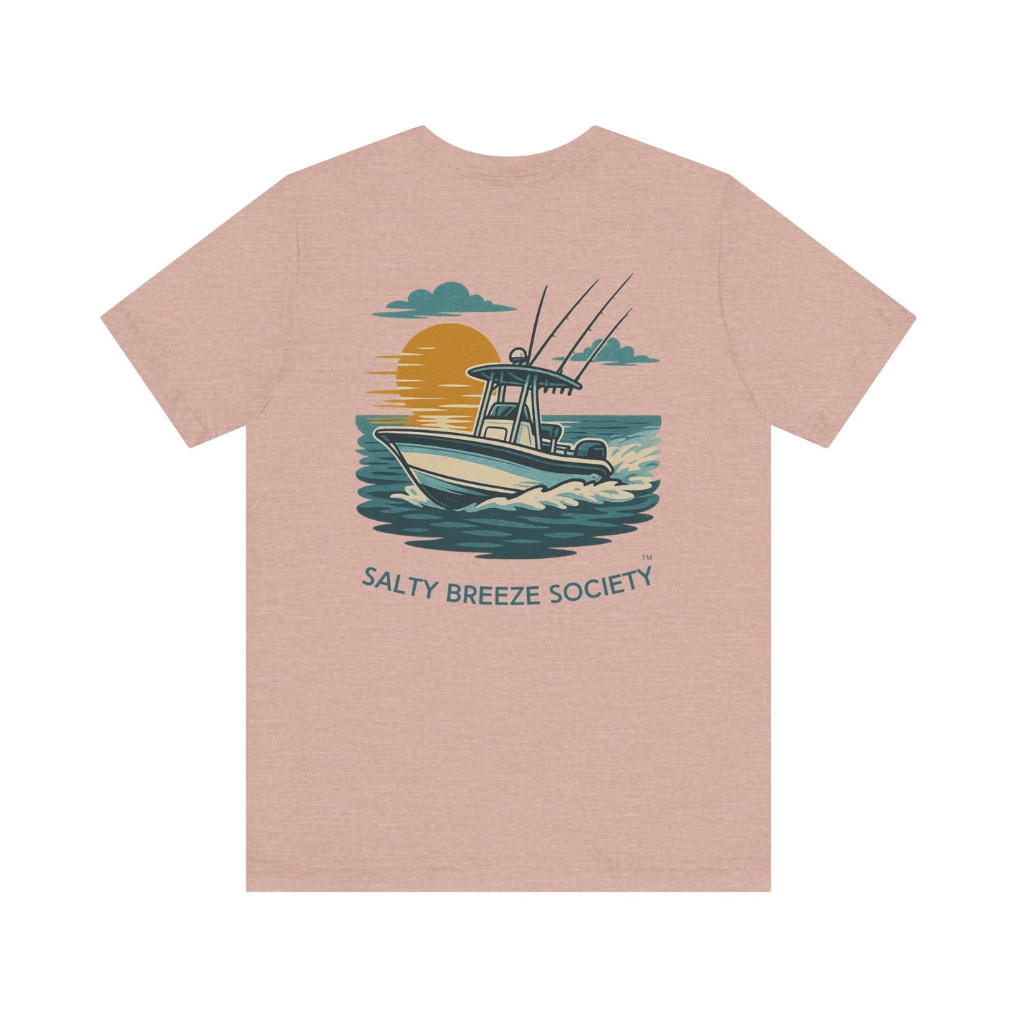 Salty Breeze Society Tee, Center Console Sunset T-Shirt, Summer Vibes Shirt