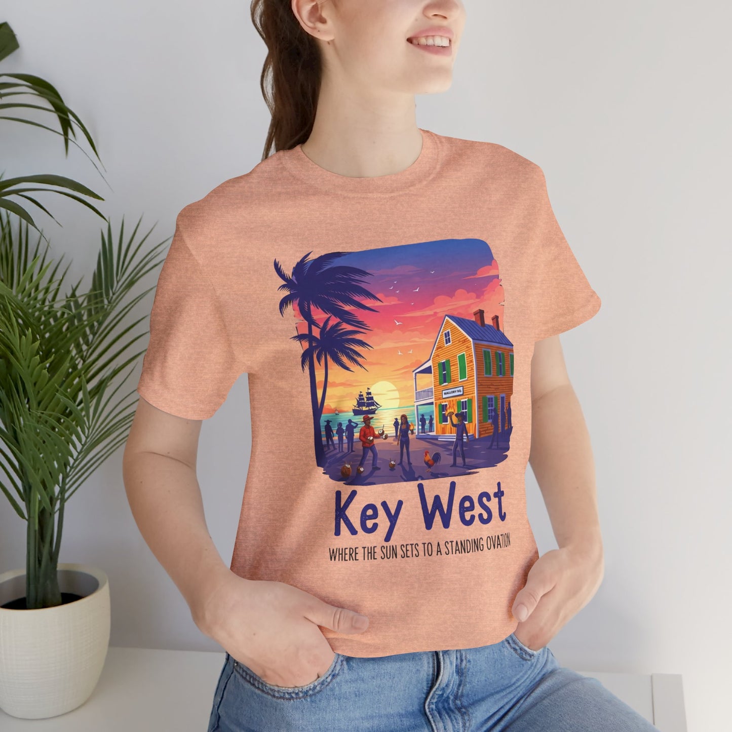 FLORIDA KEYS COLLECTION Key West Sunset Tee - Unisex Jersey Short Sleeve T-Shirt, Beach Relaxation