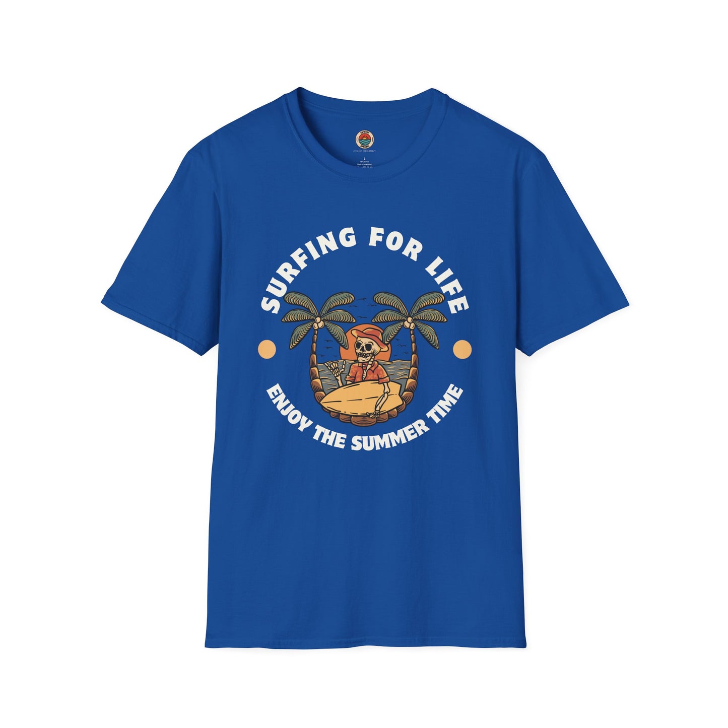 Surfing for Life Unisex Softstyle T-Shirt - Enjoy the Summer Time Graphic Tee