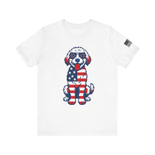 Patriotic Goldendoodle Dog Tee, Unisex T-Shirt, Americana Dog Shirt