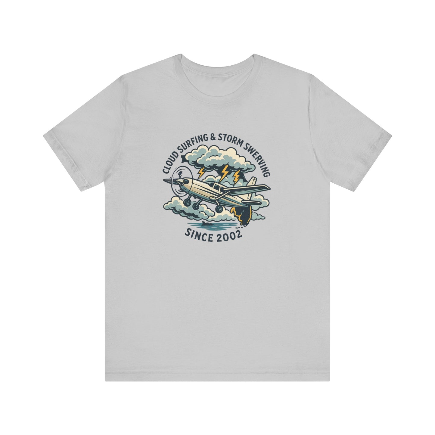 Cloud Surfing & Storm Chasing Tee, Unisex Short Sleeve Shirt, Airplane Graphic