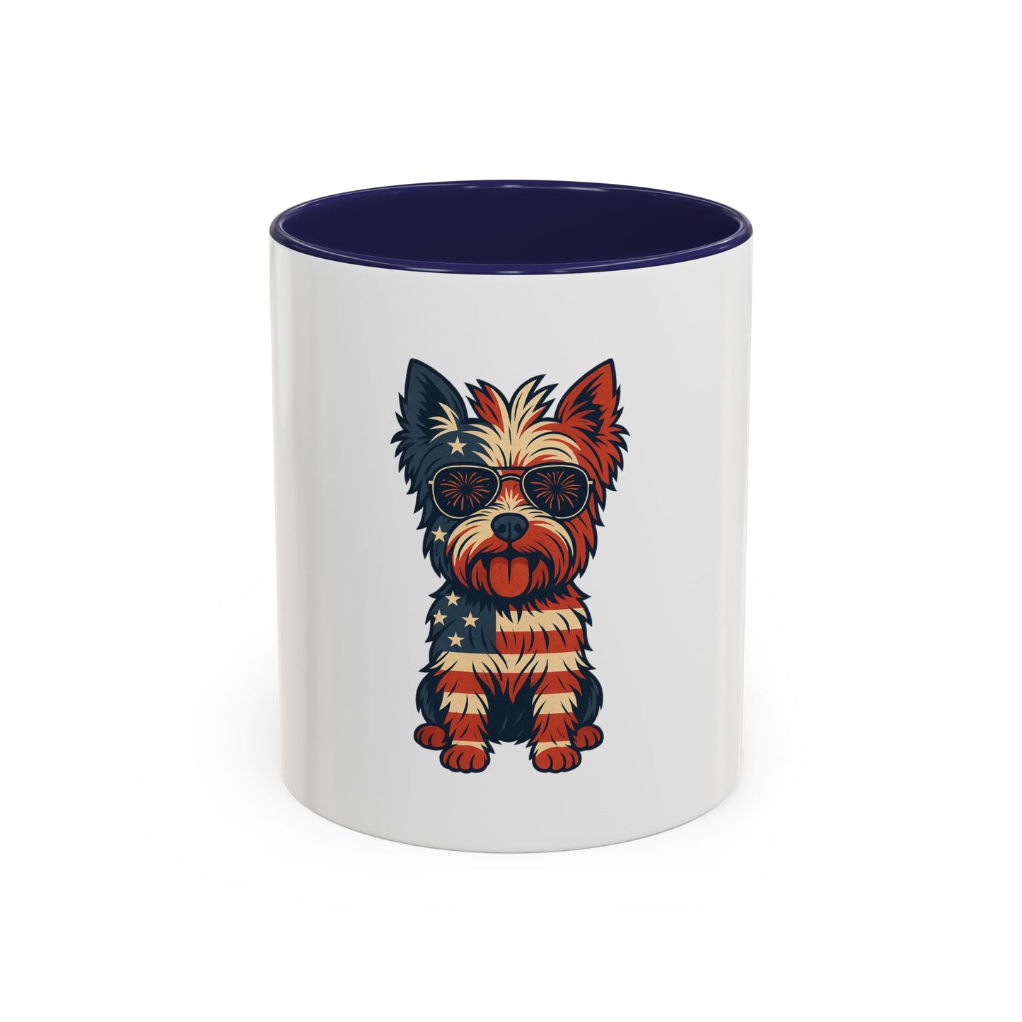 Patriotic Yorkie Dog Coffee Mug - Perfect Gift for Dog Lovers, Independence Day